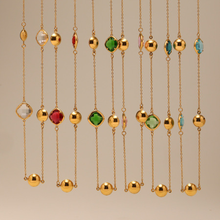 Collier pendentif rétro rectangulaire en acier inoxydable étanche couleur or pour femme (1 pièce) 2
