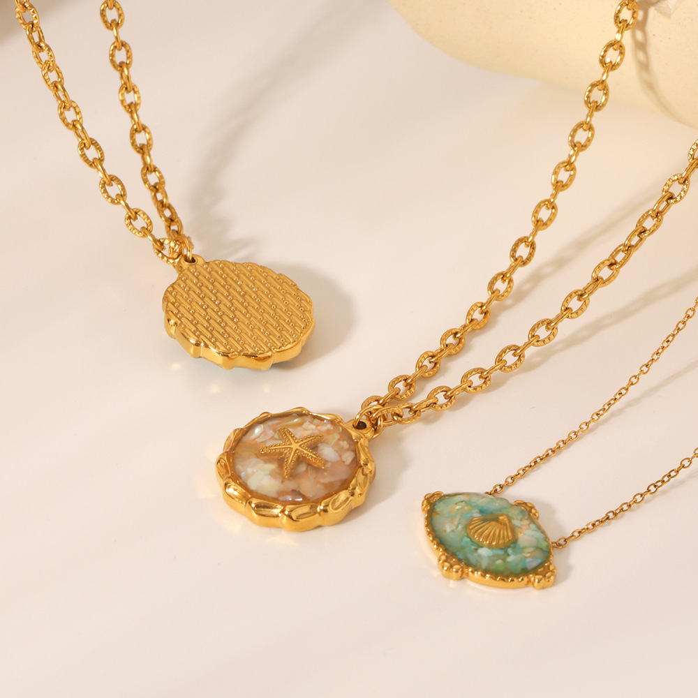 Collier Pendentif Femme En Forme De Tortue De Vacances, En Acier Inoxydable Étanche Couleur Or Image5