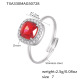 TXA330 - Bague en acier et zircon rouge - Taille 7 Image3