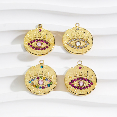 Pendentif œil du diable luxueux à faire soi-même, en acier inoxydable étanche, pour femme (1 pièce)