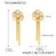 TXF328-Boucles d'oreilles à pampilles en zircon et fleur dorée Image7