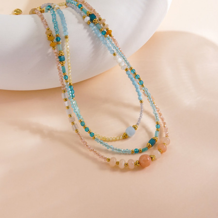 Colliers de perles élégants et imperméables en acier inoxydable pour femmes