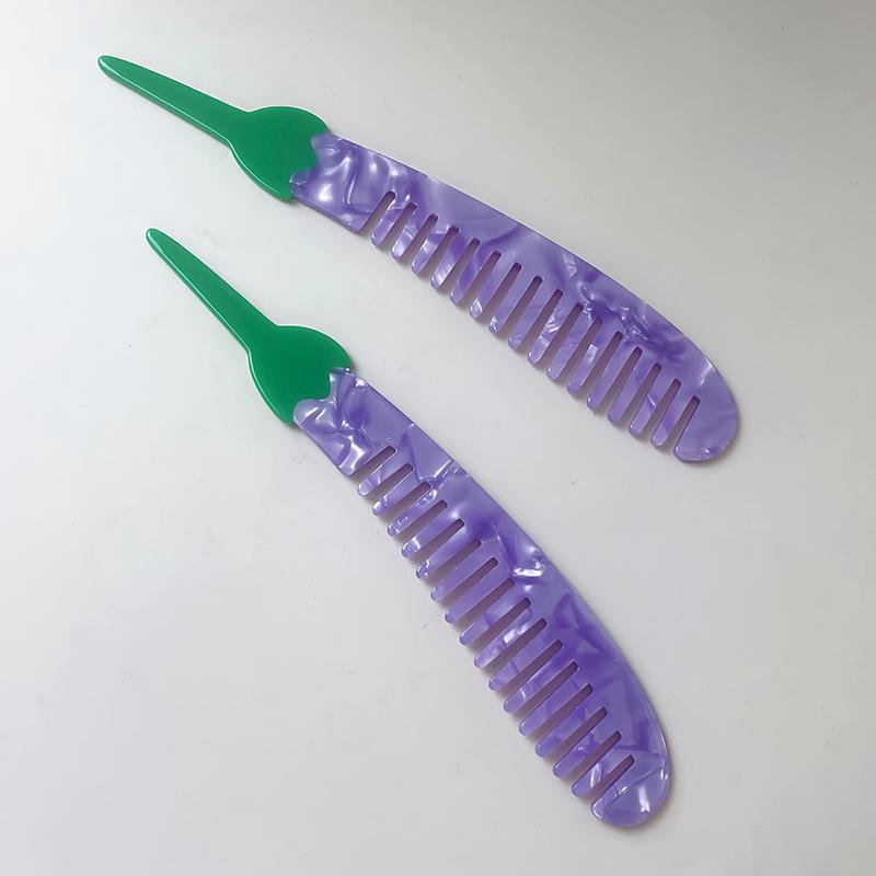 Peigne Pour Femme En Feuille D'Acétate De Cellulose À Motif Pastèque, 1 Pièce Image5