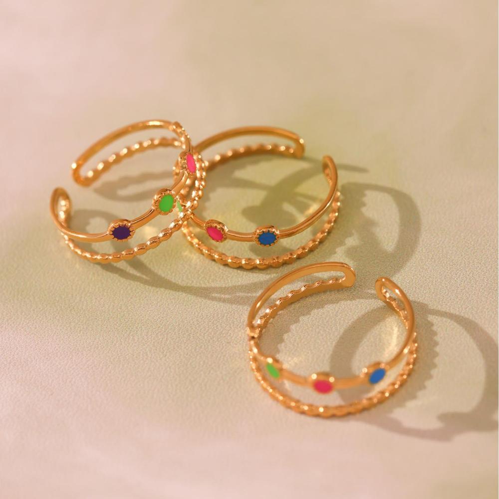 Ensemble De 1 Bracelet Délicat Œil De Diable En Acier Inoxydable Étanche Couleur Or Pour Femme Image9