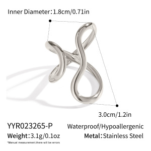 Bagues De Déclaration En Acier Inoxydable De Forme Irrégulière Décontractée De La Série Simple 1 Pièce h5