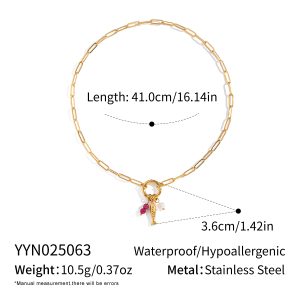 Ensemble Collier Et Collier En Acier Inoxydable Couleur Or, Couleur Poisson h5