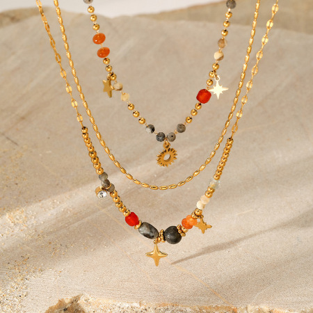 Collier de perles en pierre naturelle 1 pièce 2