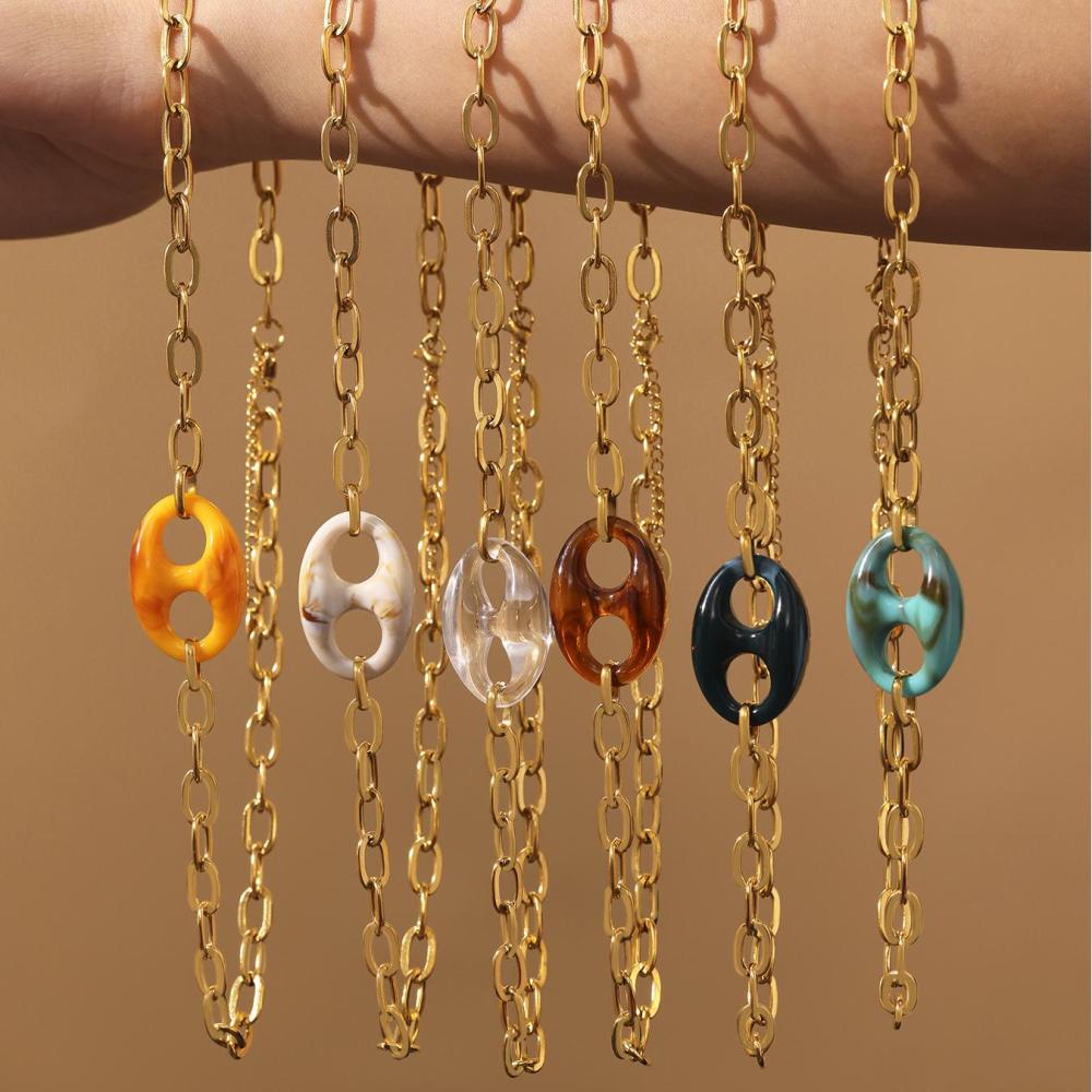 Collier Pendentif Femme Chic Et Élégant, De Forme Irrégulière, En Acier Inoxydable, Étanche, Couleur Or (1 Pièce) Image5