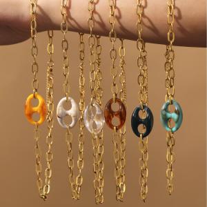 Collier Pendentif Femme Chic Et Élégant, De Forme Irrégulière, En Acier Inoxydable, Étanche, Couleur Or (1 Pièce) h5 Image5