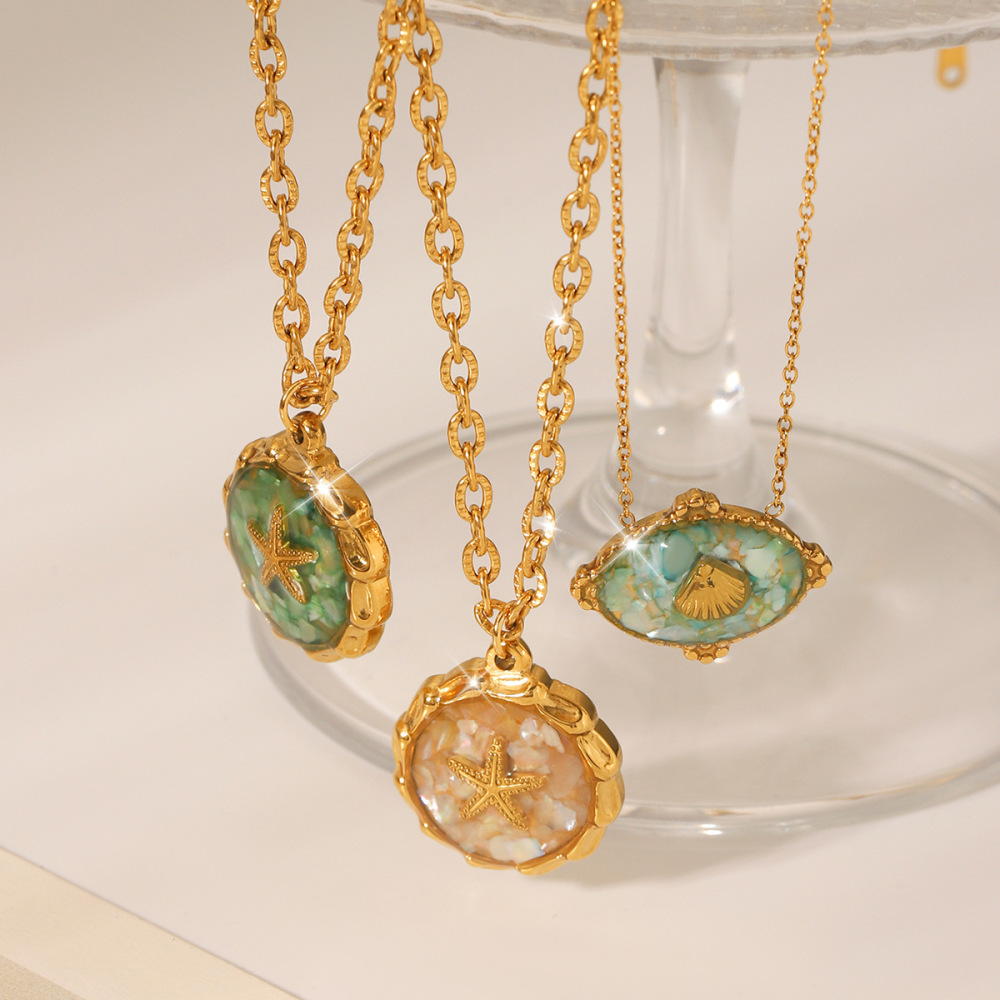 Collier Pendentif Femme En Forme De Tortue De Vacances, En Acier Inoxydable Étanche Couleur Or Image3