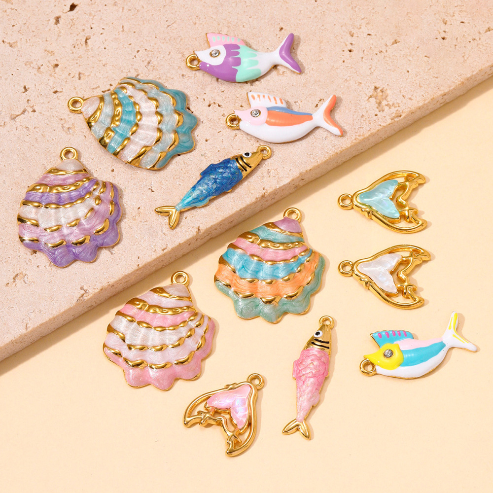 Pendentif Femme En Acier Inoxydable Étanche, Motif Poisson Glamour (1 Pièce) Image5