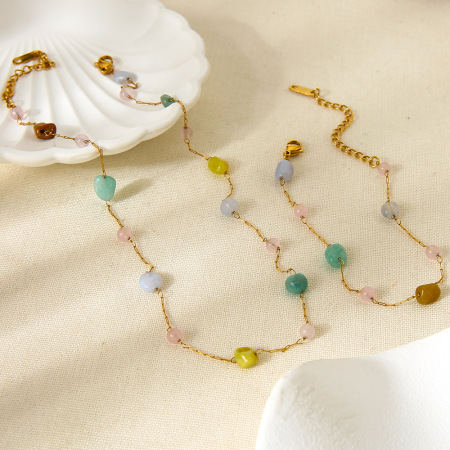 Ensemble de bijoux étanches en acier inoxydable avec chaîne de forme irrégulière (1 pièce)
