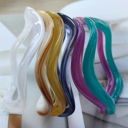 Bracelets pour femmes en acrylique, forme irrégulière rétro, couleur dégradée, collection Simple 2