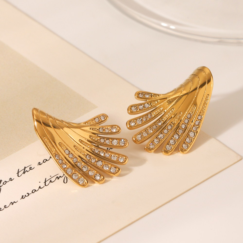 1 Paire De Boucles D'Oreilles Élégantes, Légères Et Luxueuses En Acier Inoxydable Imperméable Pour Femmes h5Image8