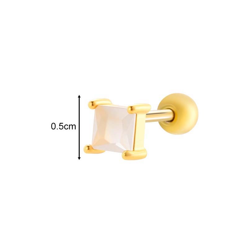 Boucle D'Oreille Piercing En Zircon Couleur Cuivre Or 1 Pièce h5Image2