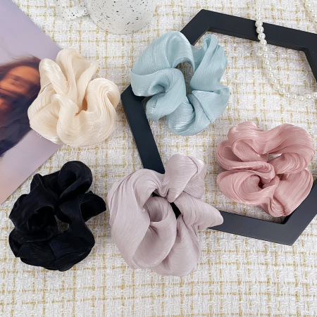 1 chouchou quotidien en fibre synthétique de couleur unie pour femme