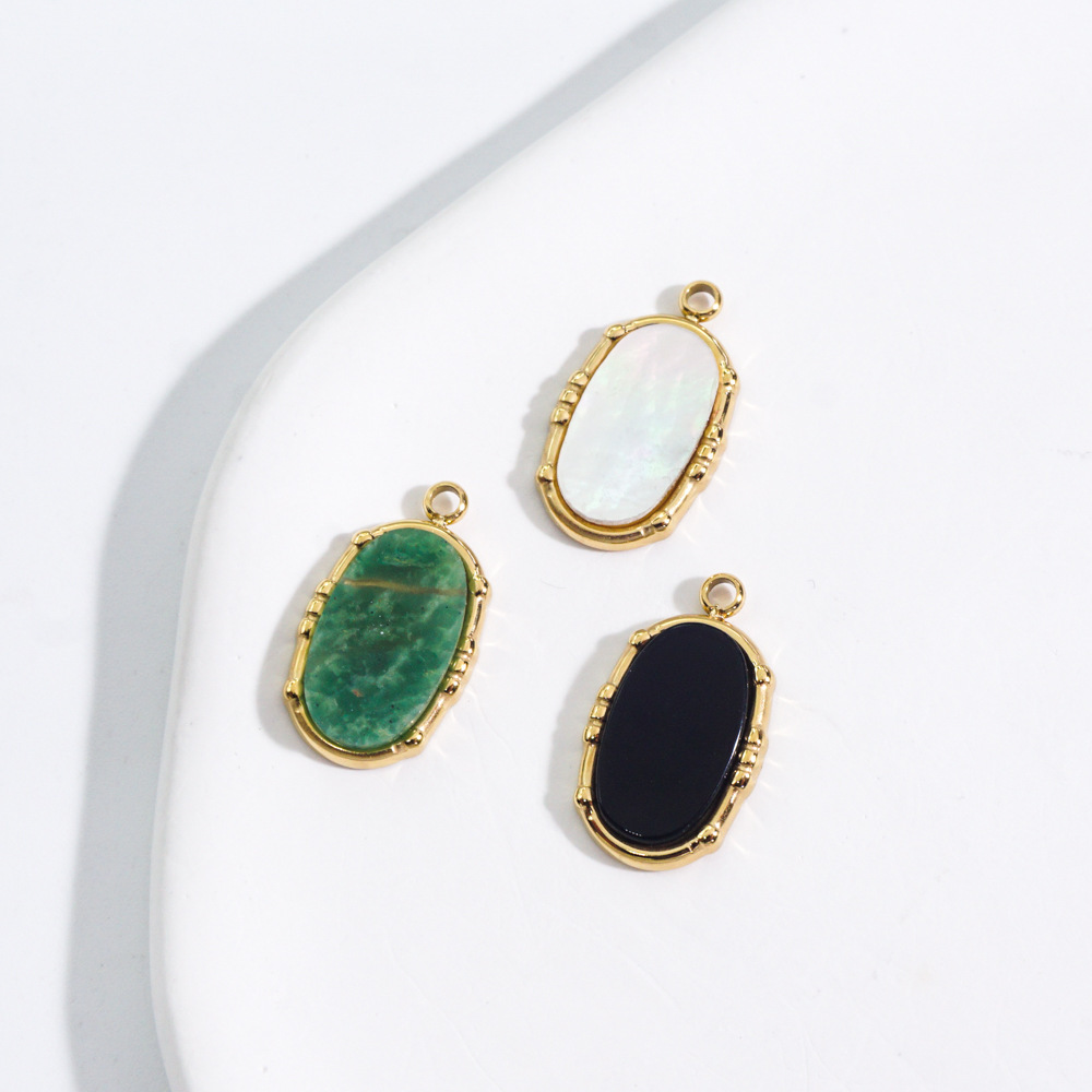 Pendentifs Pour Femmes, Série Simple, Forme Irrégulière Rétro, Pierres Naturelles, 1 Pièce Image5