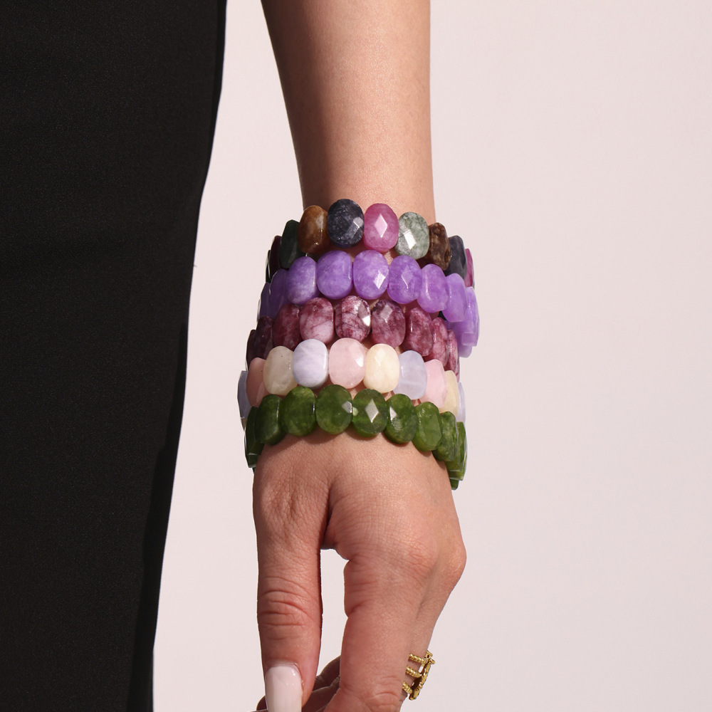 Bracelet De Perles Polychromes En Pierres Naturelles Pour Femme, 1 Pièce Image4