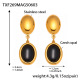 TXF269-Boucles d'oreilles opale noire dorée Image13