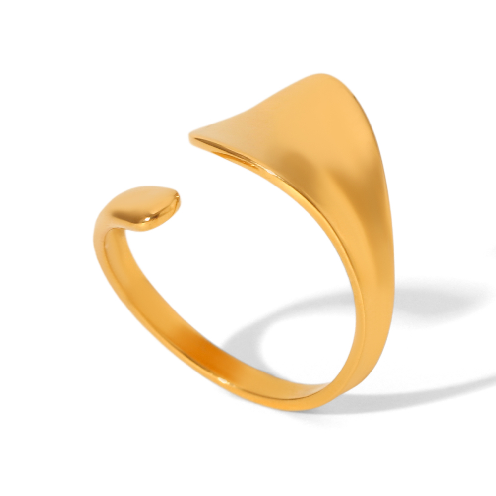 Bague Simple Et Élégante Au Quotidien, En Acier Inoxydable Imperméable, De Forme Irrégulière. 