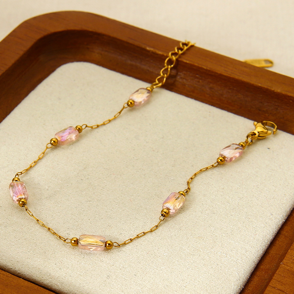 Bracelet Chaîne Élégant Et Luxueux En Acier Inoxydable Étanche Pour Femme (1 Pièce) Image4