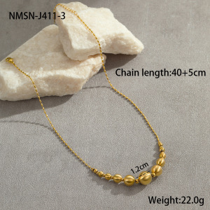Collier Pendentif Géométrique En Acier Inoxydable Étanche Couleur Or (1 Pièce) h5 