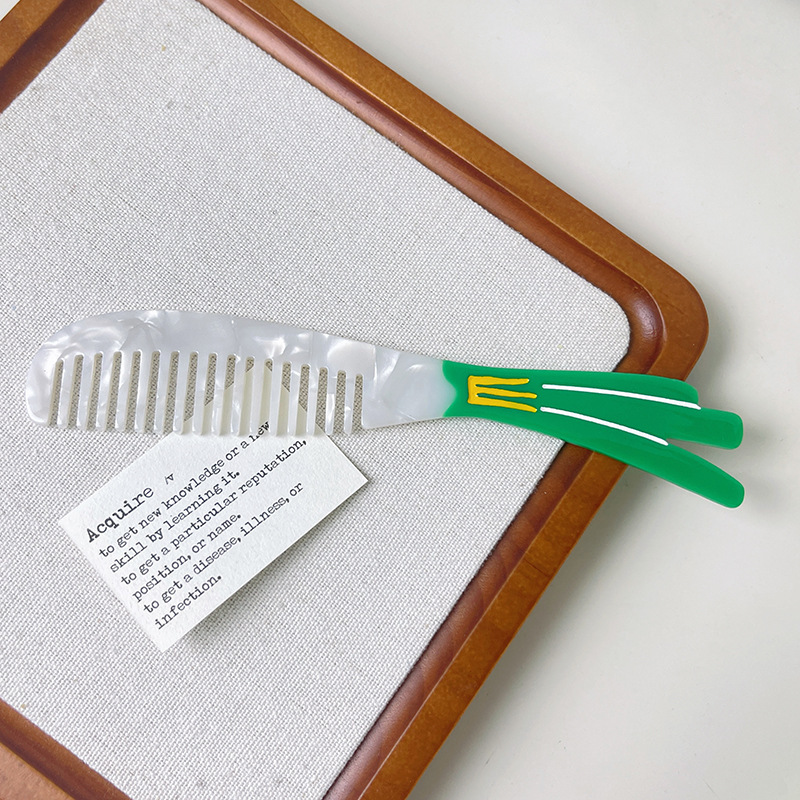 Peigne Pour Femme En Feuille D'Acétate De Cellulose En Forme De Tulipe, 1 Pièce h5Image3