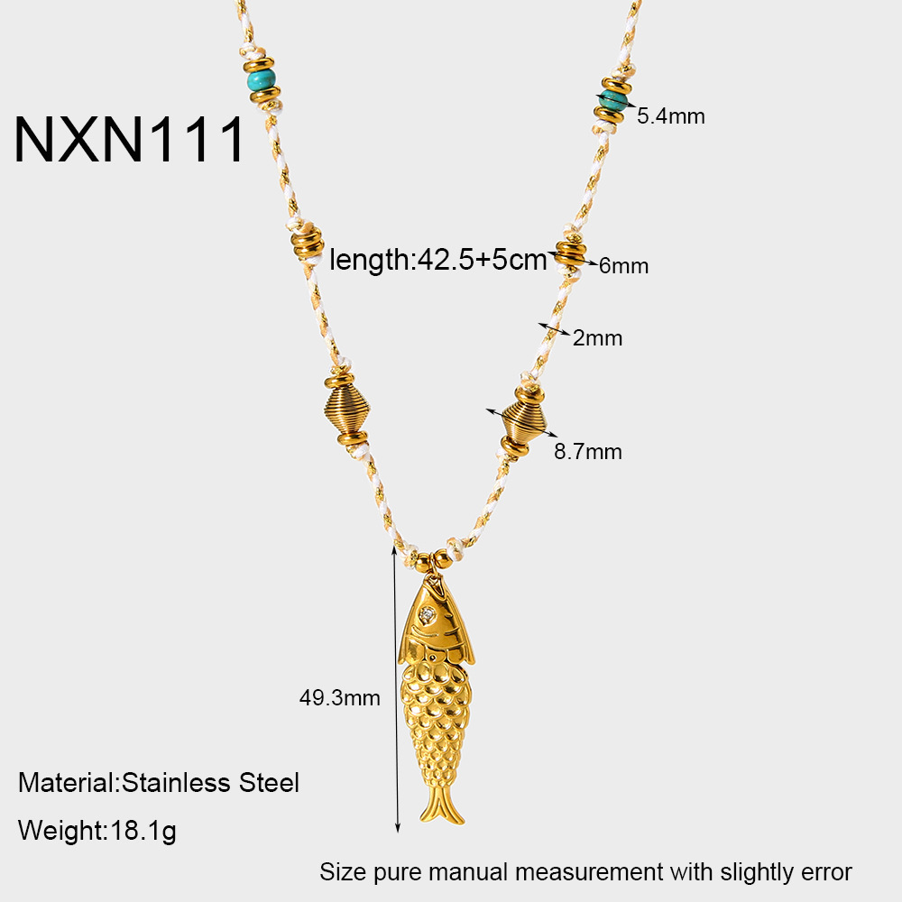 Collier Pendentif Étanche En Acier Inoxydable En Forme De Poisson (1 Pièce) 