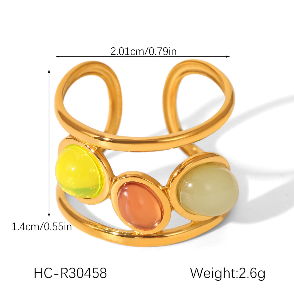 Bracelet Pour Femme En Acier Inoxydable Imperméable Avec Pierre Naturelle, Forme Irrégulière, Simple Et Élégant (1 Pièce)