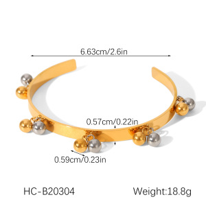 Bracelet Jonc Étanche En Acier Inoxydable Pour Femme, Collection Simple Series, À Porter Au Quotidien (1 Pièce) h5 Image2