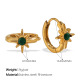 Petites boucles d'oreilles en or et diamants verts Image6