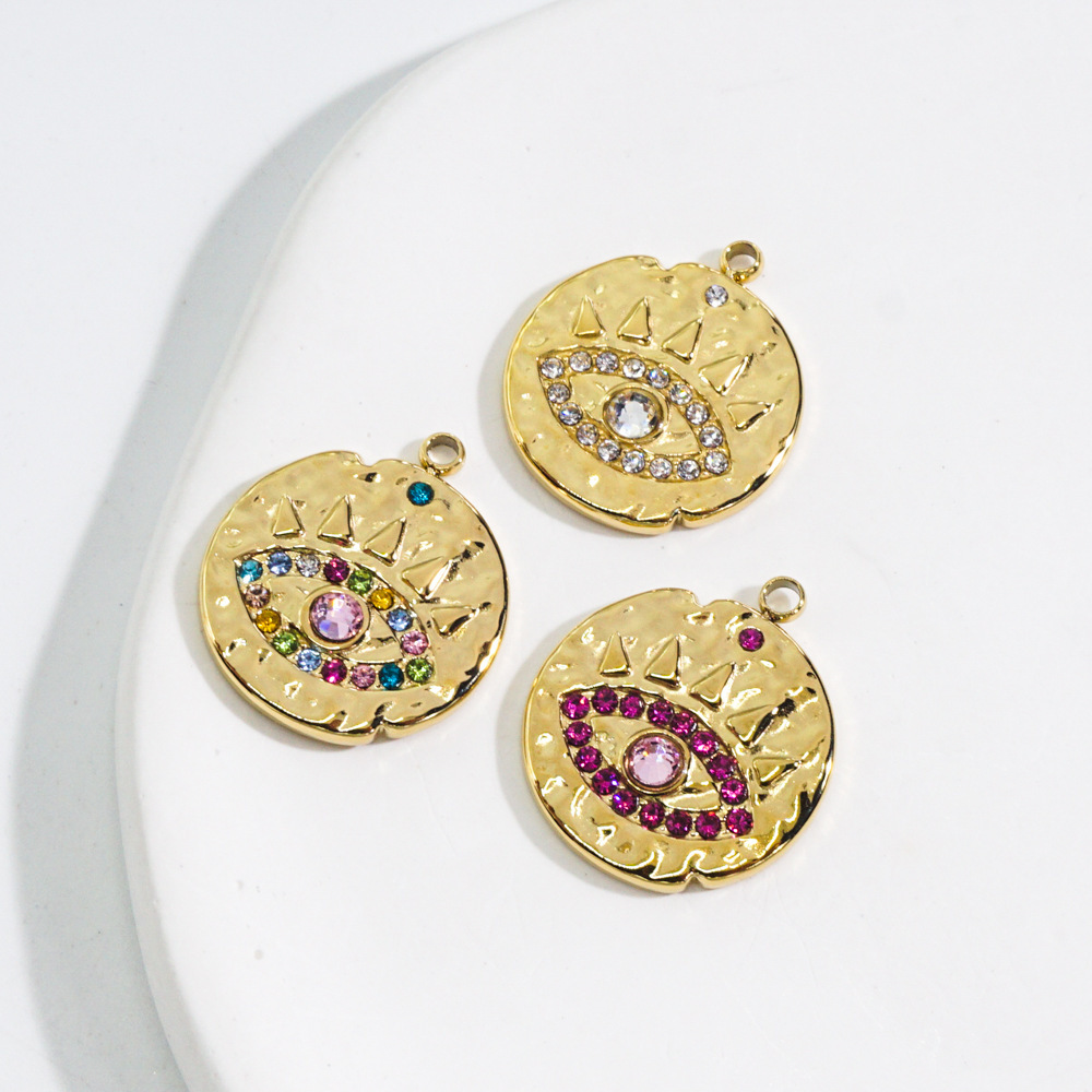 Pendentif Œil Du Diable Luxueux À Faire Soi-Même, En Acier Inoxydable Étanche, Pour Femme (1 Pièce) Image2