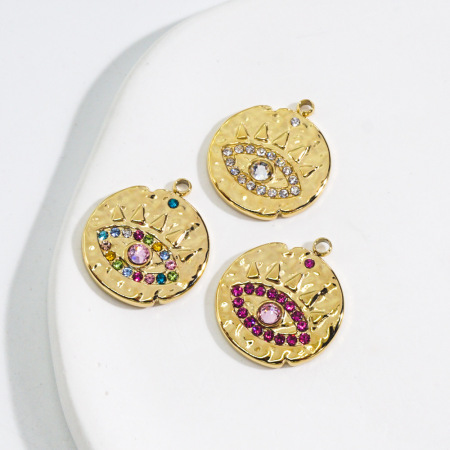 Pendentif œil du diable luxueux à faire soi-même, en acier inoxydable étanche, pour femme (1 pièce) 2