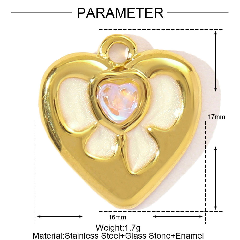 Pendentif Femme En Forme De Cœur, En Acier Inoxydable Étanche, Couleur Or (1 Pièce) Image2