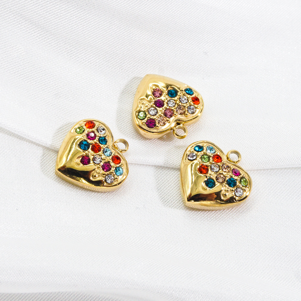 Pendentif Femme Luxueux Et Classique En Forme De Cœur, En Acier Inoxydable Étanche (1 Pièce) Image3