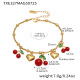 TXE327-Bracelet DIY Cerise Dorée 18+5cm Image4