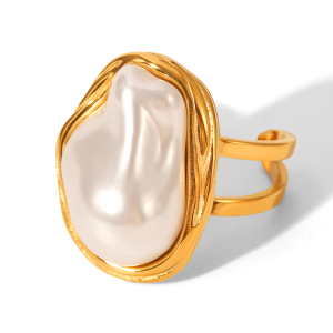 Bague Simple Et Élégante Au Quotidien, En Acier Inoxydable, De Forme Irrégulière Et Imperméable (1 Pièce). h5 