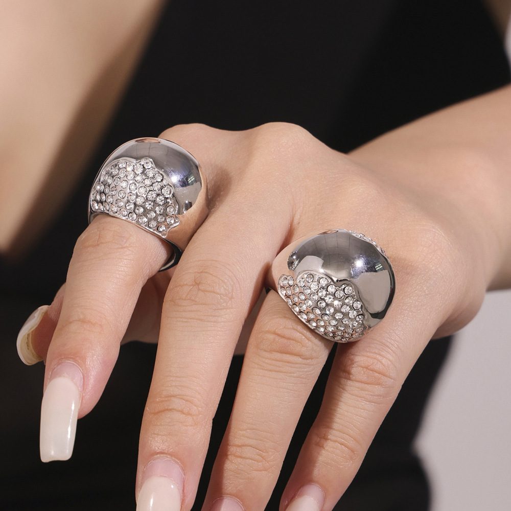 Ensemble De Bijoux Pour Femmes En Acier Inoxydable Doré, Orné D'Un Zircon Et D'Un Demi-Cercle (1 Pièce). Image5