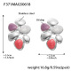 F371-Boucles d'oreilles colorées en acier rouge, blanc et violet Image2