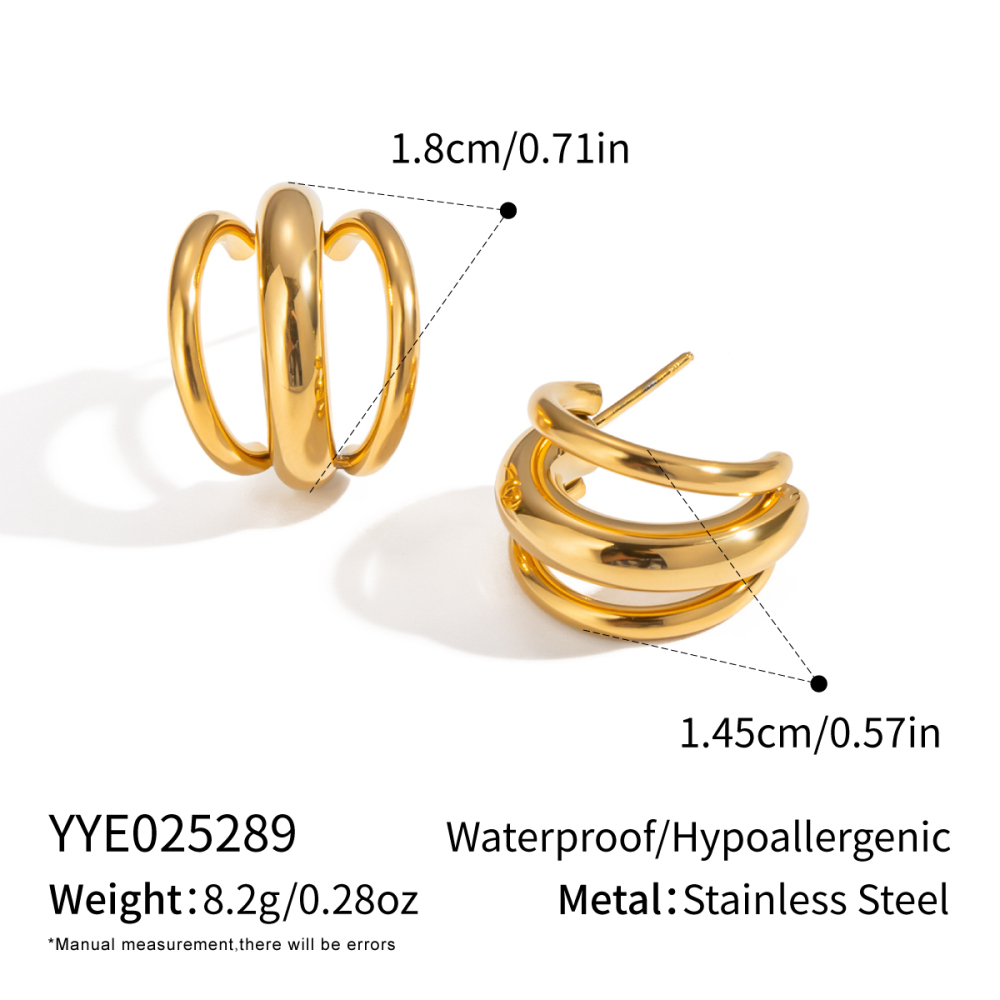 1 Paire De Boucles D'Oreilles Puces Simples Et Élégantes Pour Femme, En Acier Inoxydable Imperméable, De Forme Irrégulière. 