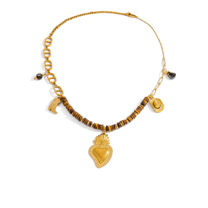 Collier De Perles Pour Femme, Collection Simple Series, Style Décontracté, En Acier Inoxydable Et Imperméable, Motif Cœur (1 Pièce) h5