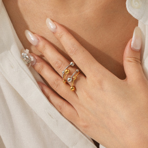 Bague Simple Et Élégante Pour Tous Les Jours, En Acier Inoxydable De Couleur Or, Étanche, Multicolore. h5 Image3