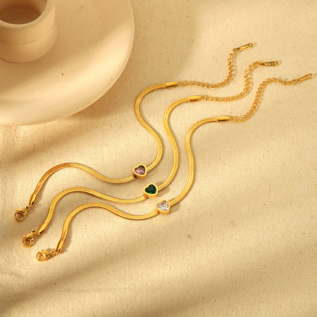 1 paire de bracelets classiques romantiques en forme de cœur, en acier inoxydable et étanches. 2