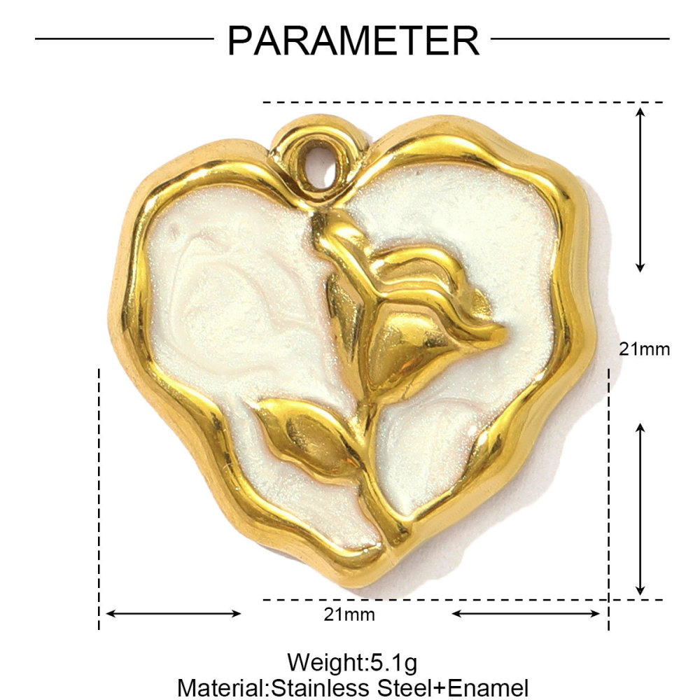 Pendentif Femme Rétro Lune En Acier Inoxydable Étanche Couleur Or (1 Pièce) h5Image2