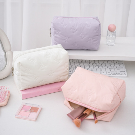 1 paire de trousses de maquillage classiques de couleur unie pour femmes, série Simple