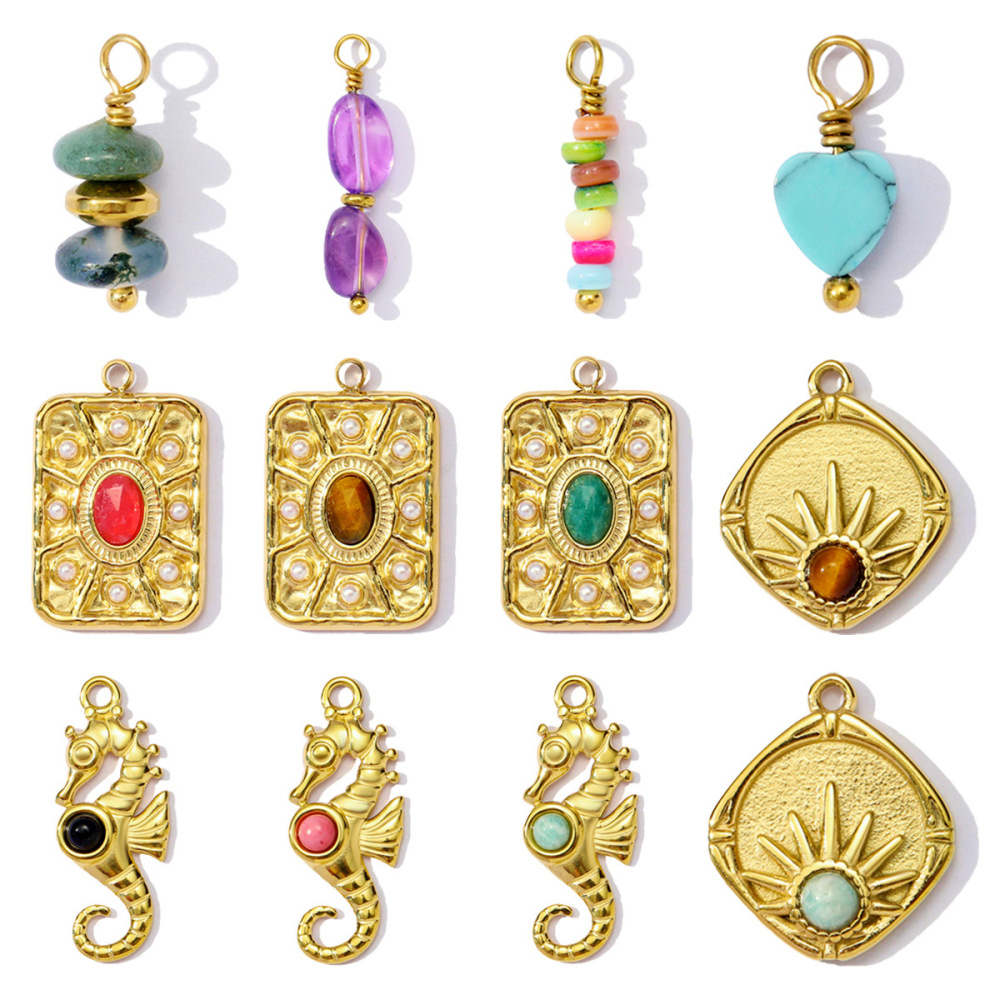 Pendentif Rectangulaire Quotidien En Pierres Naturelles Pour Femme, 1 Pièce Image5