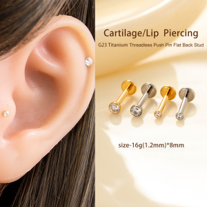 Boucle D'Oreille Piercing Couleur Or En Alliage De Titane 1 Pièce h5 Image4