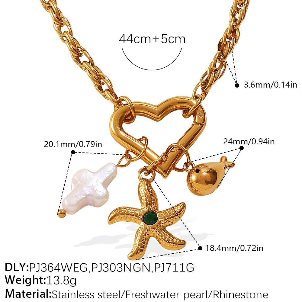 Collier Pendentif Diy En Acier Inoxydable Étanche Couleur Or (1 Pièce)