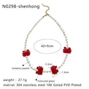 Collier De Perles De Crabe Émaillé 1 Pièce h5 Image2