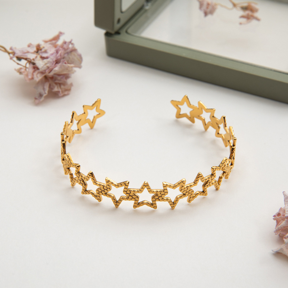 Bracelet Classique En Acier Inoxydable, Couleur Or, Pour Femme (1 Pièce) Image6